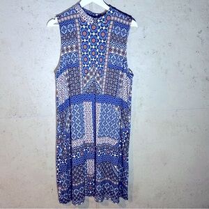 J. Jill Blue and Orange Patterned Dress